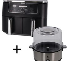Ninja Doppel-Heißluftfritteuse AF400EU + WMF 415470011 Popcornmaschine