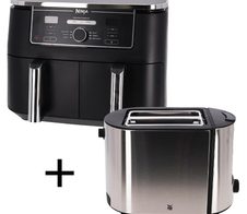 Ninja Doppel-Heißluftfritteuse AF400EU + WMF Bueno Pro Toaster 870 W