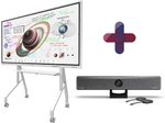 All-in-One Videokonferenzlösung Samsung Flip Pro WM85B, Neomounts FL50-525WH1, Barco Clickshare Bar Pro & Halterung
