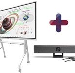 All-in-One Videokonferenzlösung Samsung Flip Pro WM75B, Neomounts FL50-525WH1, Barco Clickshare Bar Pro & Halterung