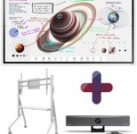 All-in-One Videokonferenzlösung Samsung Flip Pro WM55B, Neomounts FL50-525WH1, Barco Clickshare Bar Pro & Halterung