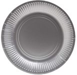 PROnappe Pappteller, silber 23 cm