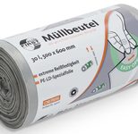 DEISS FIRST PLUS pcr® Müllbeutel 30,0 l hellgrau