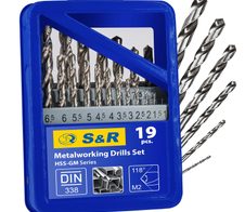 S&R Metallbohrer-Set HSS-GM-Serie 19-teilig