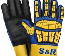 S&R Arbeitshandschuhe Größe 10 schwarz, gelb