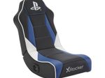 X Rocker Sony Playstation® Geist 2.0 Floor Rocker Gaming-Bodensessel mit 2.0 Audiosystem für Kinder & Jugendliche - schwarz/blau