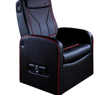 X Rocker Shift Luxe Junior 2.1 Ottoman Gaming-Sessel mit Stereo-Lautsprechersystem und Subwoofer - schwarz/rot