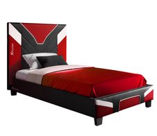 X Rocker Cerberus MKII Gaming-Bett für Kinder & Jugendliche - schwarz/rot/weiß