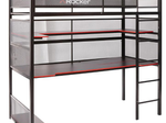 X Rocker Battlebunk Gaming Hochbett mit XL-Schreibtisch für Kinder & Jugendliche - schwarz/rot