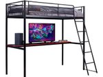 X Rocker HQ High Sleeper Gaming-Bett mit Schreibtisch für Kinder & Jugendliche - schwarz