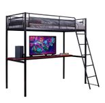 X Rocker HQ High Sleeper Gaming-Bett mit Schreibtisch für Kinder & Jugendliche - schwarz