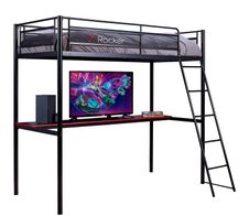 X Rocker HQ High Sleeper Gaming-Bett mit Schreibtisch für Kinder & Jugendliche - schwarz