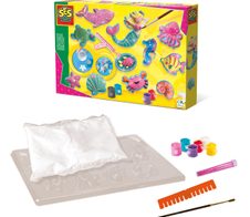 SES Creative® Gipsgießen-Set Glitzer Meerestiere mehrfarbig