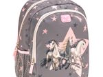 BELMIL® Kindergartenrucksack Kiddy Plus Star Horses 23,0 x 13,0 x 33,0 cm grau/rosa 12,0 l