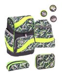 BELMIL® Schulranzen-Set Smarty Dinosaurs Neon 29,0 x 21,0 x 40,0 cm grün 20 l