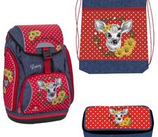 BELMIL® Schulranzen-Set Comfy Little Cute Friends Daisy 26,0 x 19,0 x 42,0 cm rot 18 l