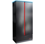 X Rocker Carbon-Tek Kleiderschrank mit 2 Türen, Schublade und LED-Beleuchtung - grau/rot