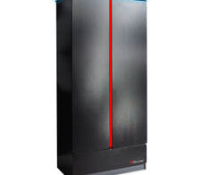 X Rocker Carbon-Tek Kleiderschrank mit 2 Türen, Schublade und LED-Beleuchtung - grau/rot