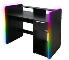 X Rocker Electra Gaming-Schreibtisch mit Wireless-Charging-Funktion und RGB-Beleuchtung - schwarz