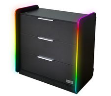 X Rocker Electra Gaming-Kommode mit 3 Schubladen und RGB-Beleuchtung - schwarz