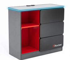 X Rocker Carbon-Tek Gaming Kommode mit LED-Beleuchtung - grau/rot
