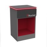 X Rocker Carbon-Tek Gaming Nachttisch mit LED-Beleuchtung & Wireless Charging Ladepad - grau/rot