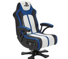 X Rocker Sony Playstation® Legend 2.1 Gaming-Sessel mit Stereo-Lautsprechersystem und Vibrationsmotor - blau/schwarz/weiß