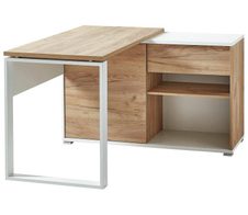 GERMANIA Schreibtisch 4156-513 Weiß/Navarra-Eiche-Nb.