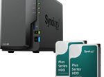 Synology DiskStation DS224+ 2 Einschübe NAS-Server Leergehäuse + 8 TB Synology Plus 3.5" SATA HDD Festplatte (2x4TB)