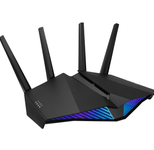 ASUS RT-AX82U V2 AX5400 Dual Band Gigabit kombinierbarer Router (Tethering als 4G und 5G Router-Ersatz, WiFi 6 802.11ax, Mobil Gaming-Modus, AiProtection mit TrendMicro, kompatibel mit WiFi Mesh, Gaming-Anschluss, Adaptive QoS, Aura RGB)