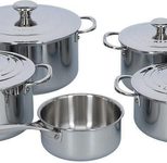 Le Creuset 3-Ply Plus Topfset fünfteilig, silber