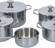 Le Creuset 3-Ply Plus Topfset fünfteilig, silber