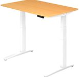 HAMMERBACHER XBHM12 höhenverstellbarer Schreibtisch 65,0 - 130,0 cm -  elektrisch buche / weiß