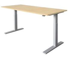 HAMMERBACHER XMKA19 höhenverstellbarer Schreibtisch 70,0 - 120,0 cm - elektrisch ahorn / silber