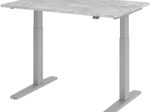 HAMMERBACHER XMKA12 höhenverstellbarer Schreibtisch 70,0 - 120,0 cm - elektrisch beton / silber