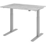 HAMMERBACHER XMKA12 höhenverstellbarer Schreibtisch 70,0 - 120,0 cm - elektrisch beton / silber