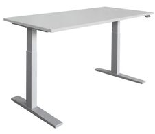 HAMMERBACHER XMKA16 höhenverstellbarer Schreibtisch 70,0 - 120,0 cm - elektrisch lichtgrau / silber
