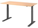 HAMMERBACHER XMKA16 höhenverstellbarer Schreibtisch 70,0 - 120,0 cm - elektrisch eiche / grafit