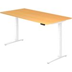 HAMMERBACHER XBHM2E höhenverstellbarer Schreibtisch 65,0 - 130,0 cm - elektrisch buche / silber