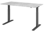 HAMMERBACHER XMKA16 höhenverstellbarer Schreibtisch 70,0 - 120,0 cm - elektrisch beton / grafit