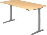 HAMMERBACHER XBHM2E höhenverstellbarer Schreibtisch 65,0 - 130,0 cm -  elektrisch ahorn / silber