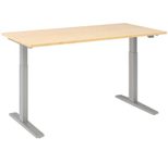 HAMMERBACHER XMKA16 höhenverstellbarer Schreibtisch 70,0 - 120,0 cm - elektrisch ahorn / silber