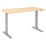 HAMMERBACHER XMKA16 höhenverstellbarer Schreibtisch 70,0 - 120,0 cm - elektrisch ahorn / silber