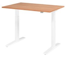 HAMMERBACHER XMKA12 höhenverstellbarer Schreibtisch 70,0 - 120,0 cm - elektrisch nussbaum / weiß