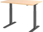 HAMMERBACHER XMKA12 höhenverstellbarer Schreibtisch 70,0 - 120,0 cm - elektrisch ahorn / grafit