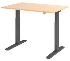 HAMMERBACHER XMKA12 höhenverstellbarer Schreibtisch 70,0 - 120,0 cm - elektrisch ahorn / grafit