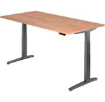 HAMMERBACHER XBHM2E höhenverstellbarer Schreibtisch 65,0 - 130,0 cm -  elektrisch nussbaum / grafit