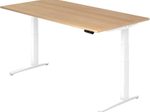 HAMMERBACHER XBHM2E höhenverstellbarer Schreibtisch 65,0 - 130,0 cm -  elektrisch eiche / weiß