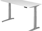 HAMMERBACHER XBHM19 höhenverstellbarer Schreibtisch 65,0 - 130,0 cm -  elektrisch weiß / silber