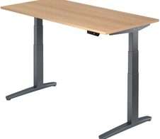 HAMMERBACHER XBHM16 höhenverstellbarer Schreibtisch 65,0 - 130,0 cm -  elektrisch eiche / grafit